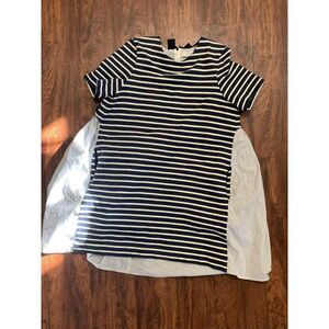 Sea New York Black & White Striped Bow Back Mixed Media Dress, Size M